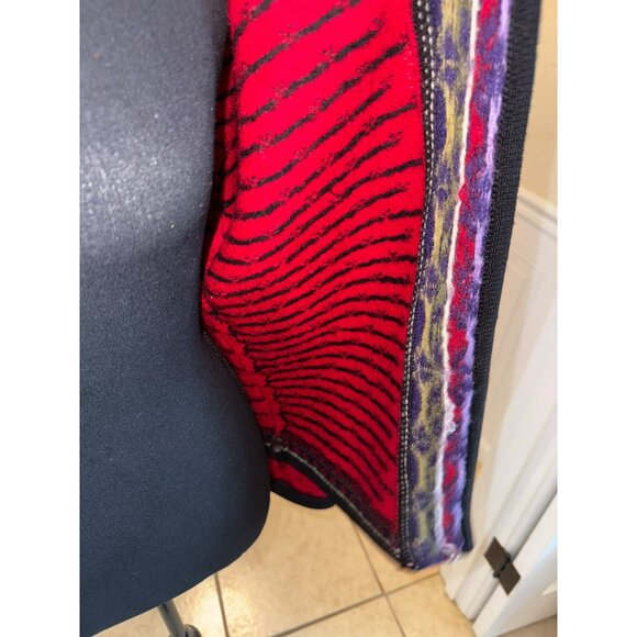 Vintage Tally 100% Boiled Wool Button Cardigan Sweater Red Floral Grandmacore - Picture 12 of 12